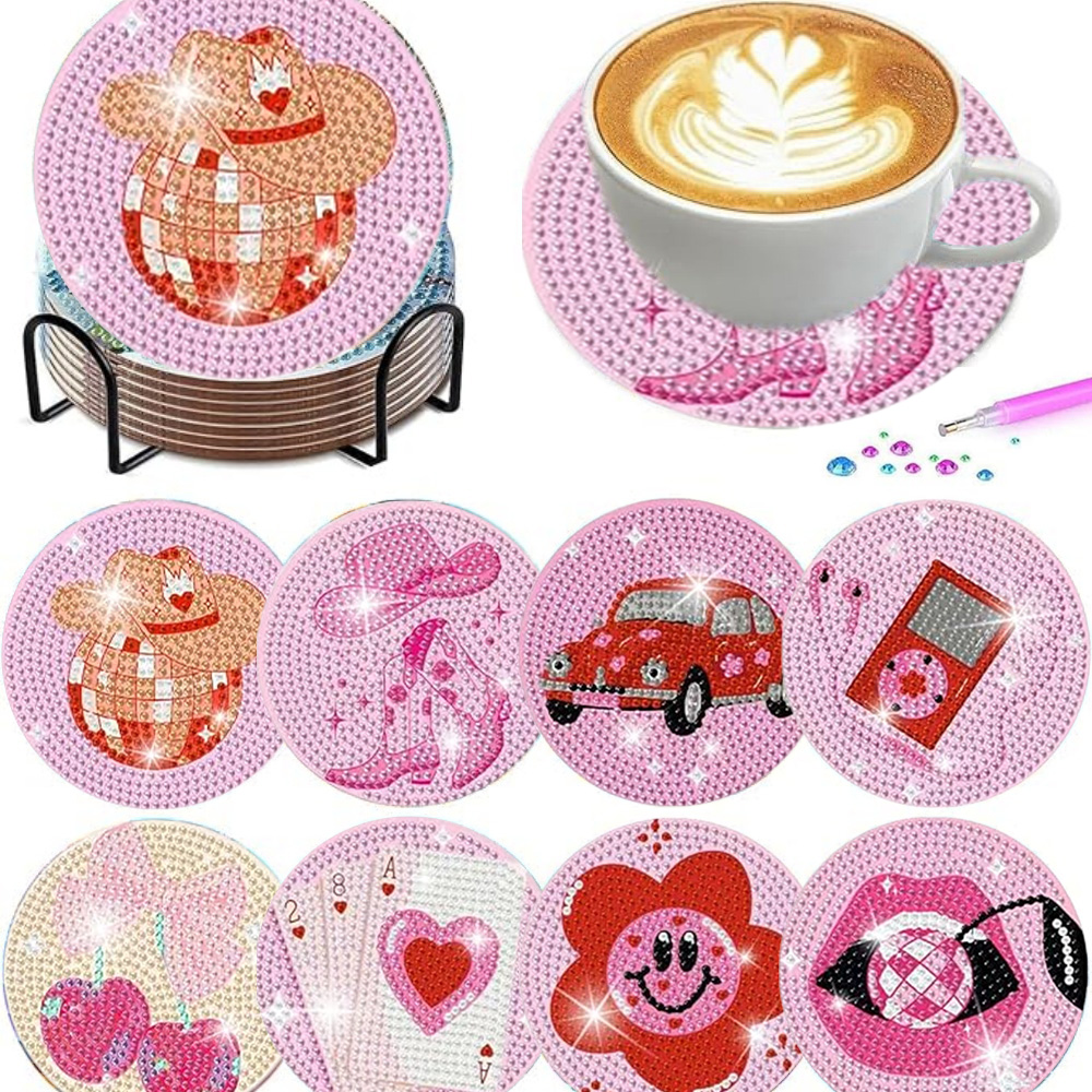 Resin Craft Kit - 8 piezas/juego de posavasos de pintura