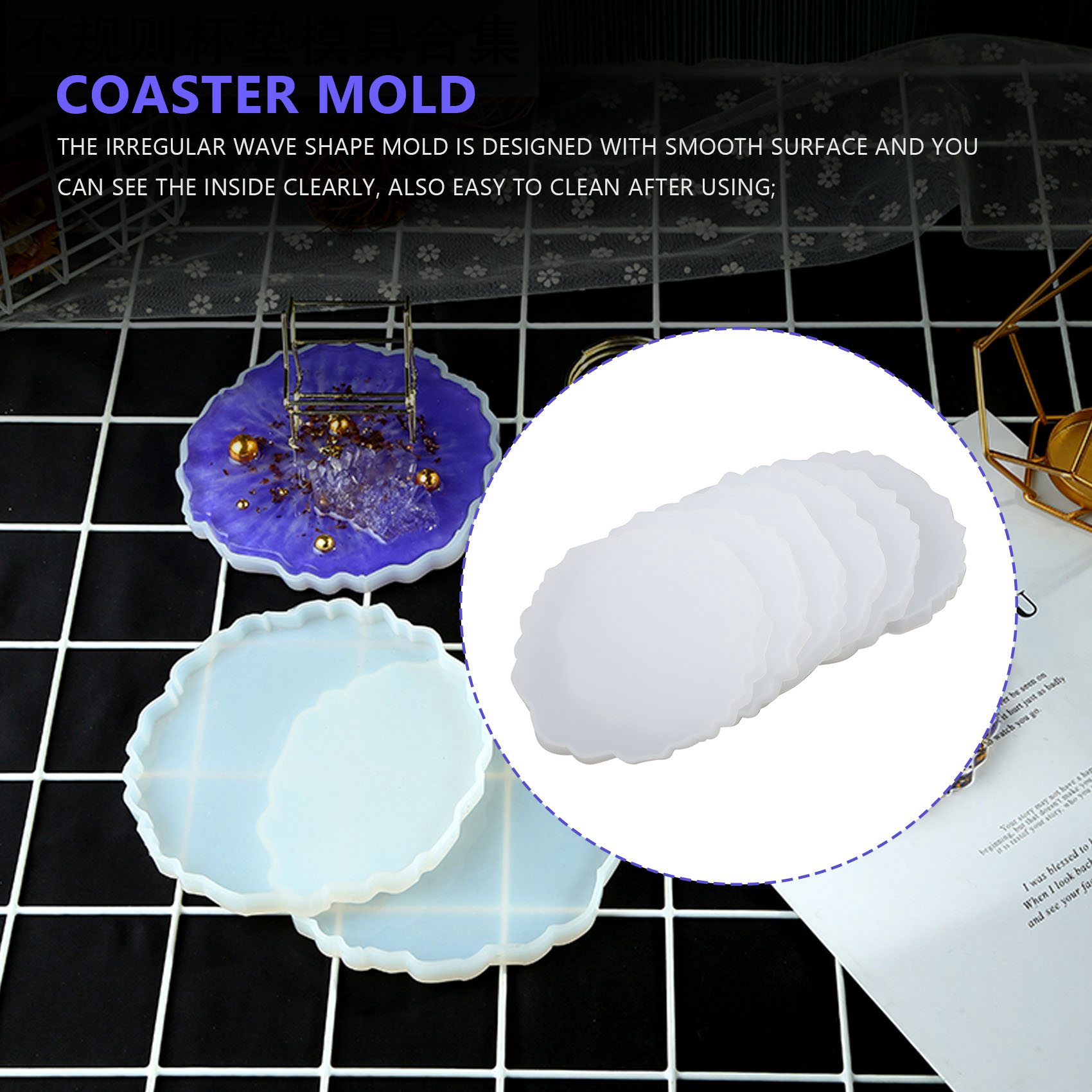 A58Z 6 Piezas Molde de Resina  - Geode Mold Silicone reseña y precio
